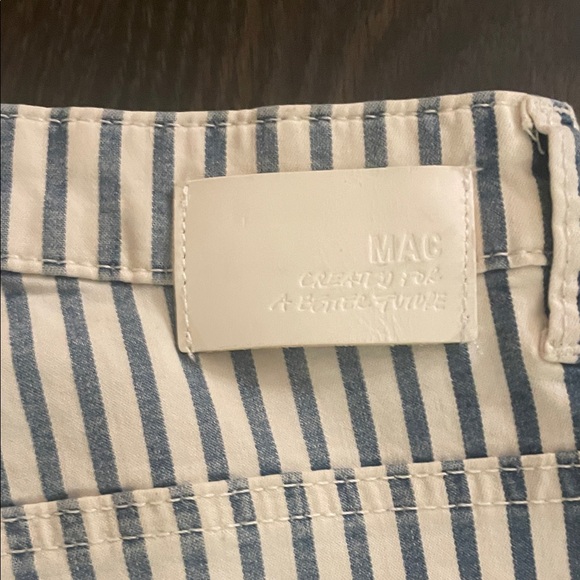 Classic Striped Blue and White Jean Shorts - Picture 7 of 9